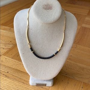 Stella & Dot Gold & Leather Choker Necklace